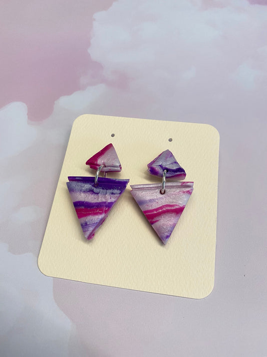 Dreamy Shimmer Collection Funky Geometric Triangle Studs