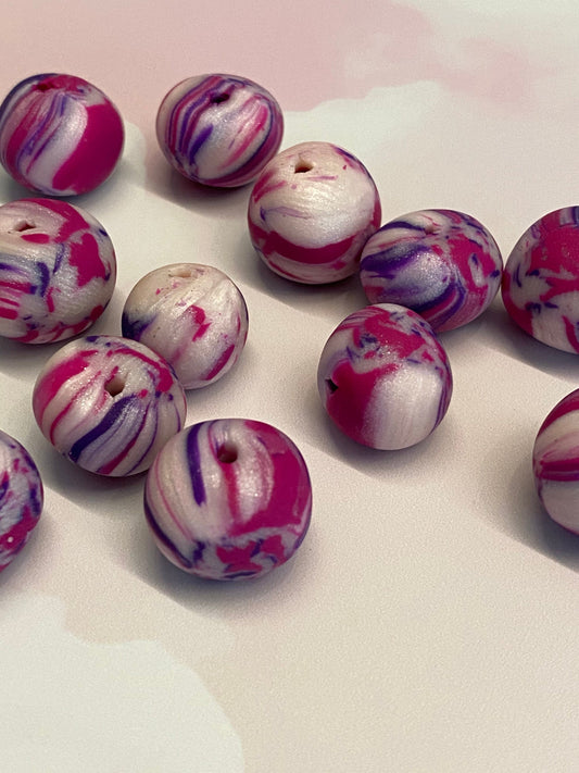 Dreamy Shimmer Collection Set of 12 polymer clay beads