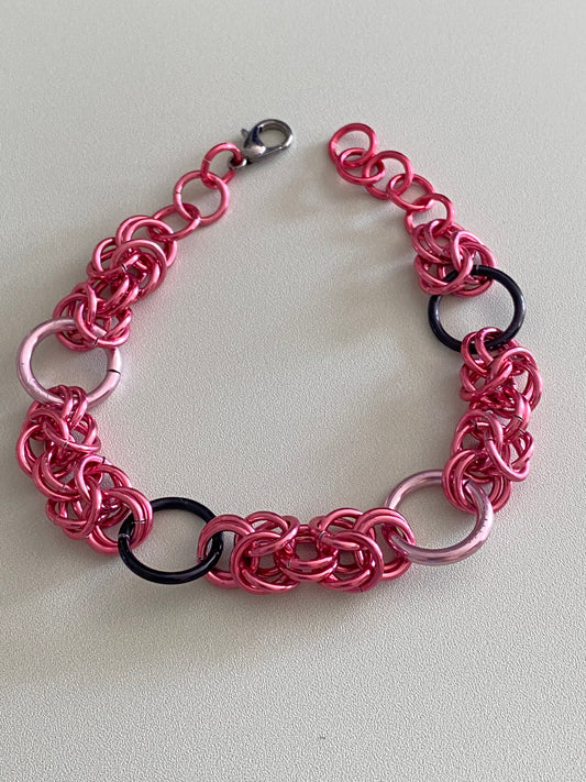 Big Links Pink Chainmail Bracelet