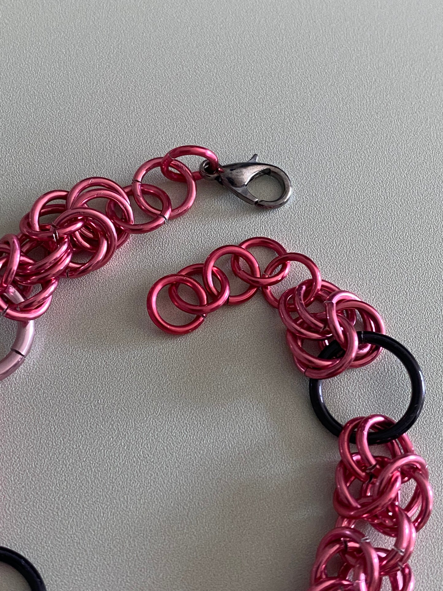 Big Links Pink Chainmail Bracelet